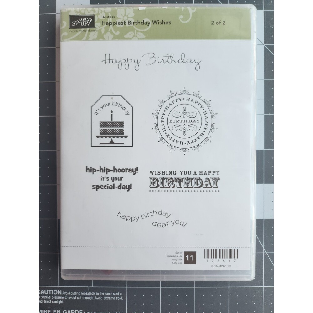INVENTORY REDUCTION Stampin' Up Rubber Stamp Set Happiest Birthday Wishes  B21